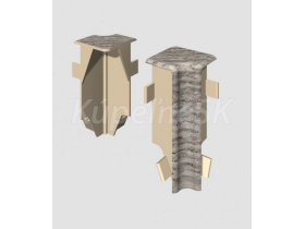 Egger vnútorný roh prvok k lište Cubical 6 cm Dub Strieborný (2 ks)