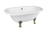 Sanjet REGATA voľne stojaca vaňa 175x85x61 cm Biela lesklá+nohy Bronz