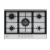 Whirlpool plynová varná doska GMWL 728/IXL, 5 horákov, Nerez iXelium