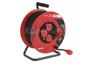 EMOS Kabel prodlužovací, 25m / 230V, cívka, 4 zásuvky, guma