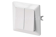 EMOS Dvojitý spínač, striedavý, biely