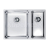 Alveus KOMBINO 120 U nerezový drez 590x440 mm,2 vaničky, spodná montáž, Satin