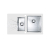Alveus KARAT 20 vstavaný nerez/sklo drez 860x500x195 mm,Nerez/Biela,Pravý+sifón