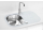 Alveus WAVE 20 F Vstavaný nerez/sklo drez 760x500x175 mm,odkvap. plocha,Satin/Biela sifón