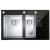 Alveus CRYSTALIX  20 vstavaný nerez/sklo drez 860x540 mm,vanička vpravo,Satin/Čierna Pravý