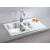 Alveus GLASSIX 20 vstavaný nerez/sklo drez 860x500 mm,1 a1/5  vaničky,univerz,Satin/Biely