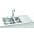 Alveus PURE 60 UP KMB Plne a plošne vstavaný nerez drez 980x525x205mm,2vaničky vľavo+sifón