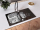 Alveus GLASSIX UP 20 vstavaný nerez/sklo 860x500x180 mm,univerz,Čierny+sifón Push Pop-up