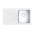 Alveus KARAT UP 10 Pravý vstavaný nerez/sklo drez 860x500x195mm,vanička vpravo,Biely+sifón