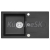 Alveus CORTINA 110 G-91 vstavaný granit drez 750x420x140 mm,odkvap. plocha,Čierny a sifón