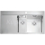 Alveus PURE 60 QC KMB Plne a plošne vstav nerez drez 980x525x205mm,2vaničky vpravo a sifón