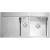 Alveus PURE 60 QC KMB Plne a plošne vstav nerez drez 980x525x205mm,2vaničky vpravo+sifón