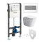 Mereo WC set - Rimless WC hranaté, modul pre sadrokartón, hranaté tlačidlo biela/chróm