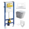 Mereo WC set - Smart flush rimless WC hranaté, modul pre sadrokartón, biele hranaté tlačid