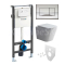 Mereo WC set - Smart flush rimless WC hranaté, modul pre sadrokartón, chróm hranaté tlačid