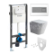 Mereo WC set - Smart flush rimless WC hranaté, modul pre sadrokartón, hranaté tlačidlo bie
