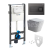 Mereo WC set - Smart flush rimless WC hranaté, modul pre sadrokartón, čierne hranaté tlači