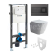 Mereo WC set - Smart flush rimless WC hranaté, modul pre sadrokartón, čierne hranaté tlači