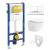 Mereo WC set - Smart flush rimless WC oblé, modul pre sadrokartón, biele hranaté tlačidlo