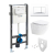 Mereo WC set - Smart flush rimless WC oblé, modul pre sadrokartón, biele hranaté tlačidlo