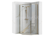 REA Diamod päťuholníkový sprchovací kút 90x90x195 cm krídlové dvere, Číre/Zlatá