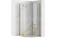REA Diamod päťuholníkový sprchovací kút 90x90x195 cm krídlové dv, Číre/brúsené Zlato