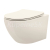 REA Carlo Mini Rimless WC závesné 49,5x37 cm Ecru+WC sedátko Ecru