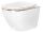 REA Carlo Mini Tornado Rimless Flat WC záves 49x36,5 cm Biele lesk/Zlatý okraj+WC sedátko