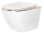 REA Carlo Mini Tornado Rimless Flat WC záves 49x36,5 cm Biele lesk/Zlatý okrajaWC sedátko