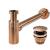 REA umývadlový sifón a univerzálna výpusť click-clack brúsená Meď matná