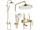 REA Veneta sprchový stĺp s pákovou batériou, hlavová,ručná sprcha brúsené Zlato P3003