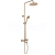 REA Lungo sprchový stĺp s termostatickou batériou,hlavová,ručná sprcha brúsené Zlato P6604
