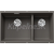 Blanco drez pod prac.dosku SUBLINE 430/270-U SILGRANIT 75,5x46 cm InFino sivá vulkán ĽAVÝ