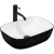 REA Belinda keramické obdĺžnikové umývadlo na dosku 46,5x33cm Čierna lesk/Biela lesk U6332