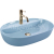 REA Aura 61 Light Blue Shiny keramické oválne umývadlo na dosku 61x41 cm U6618 REA-U6618