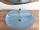 REA Aura 61 Light Blue Shiny keramické oválne umývadlo na dosku 61x41 cm U6618