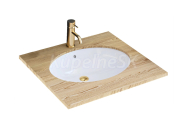 REA Nel keramické oválne zápustné umývadlo 47,5x39 cm Biele lesklé U6330 REA-U6330