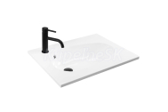 REA Selena 60 obdĺžnikové zápustné umývadlo z konglomerátu 61x46,5 cm Biele lesklé U6020 R