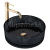 REA Ingrid Black sklenené okrúhle umývadlo na dosku priemer 36 cm lesklé U8520 REA-U8520