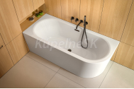 Besco Avita-A-Line asymetrická voľne stojaca akrylát vaňa 160x75 cm Biela leskasifón Ľavá