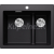 Blanco vstavaný drez PLEON 6 Split SILGRANIT 61,5x51 cm čierna