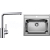 Blanco set nerezový drez 525323 DANA 6 60,5x50 cm a batéria 519414 MILA chróm 525323+51941