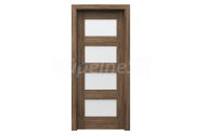 PORTA Doors Set BEZFALCOVÉ dvere VERTE PREMIUM A.4 skloMat,3Dfólia Dub Tmavý Matný,zárubeň