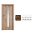INVADO SET Rámové dvere LIBRA 3 presklené, fólia, Orech Klasický B597 a zárubeň