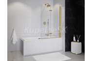 Besco LUMIX GOLD 2-dielna zalamovacia vaňová zástena 100x145 cm sklo Číre profil Zlatý