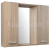 Aqualine ZOJA/KERAMIA FRESH STRIP galérka s LED osvetlením, 70x60x14cm, dub platin 45029S