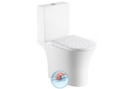 Aqualine VITO kombi WC, Rimless, spodný/zadný odpad, Biela PB105WR