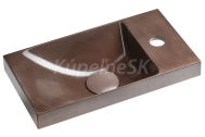 Sapho AGOS nábytkové betónové umývadlo 40x22 cm, ľavé/pravé Tmavohnedé pololesklé AS40015