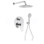 Sapho KAI podomietkový sprchový set s pákovou batériou, otočný prepínač, 2 výstupy, Chróm