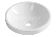 Aqualine ROLA keramické okrúhle umývadlo zápustné, priemer 41 cm, Biele